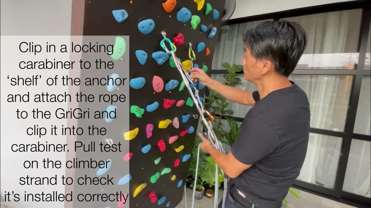 Building an anchor & belaying from the top with a GriGri (multipitch