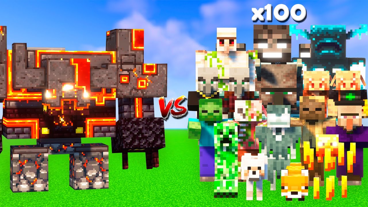 ENDER GUARDIAN vs Every Mob in Minecraft x100 - ENDER GUARDIAN vs all Minecraft  Mobs 1v100 