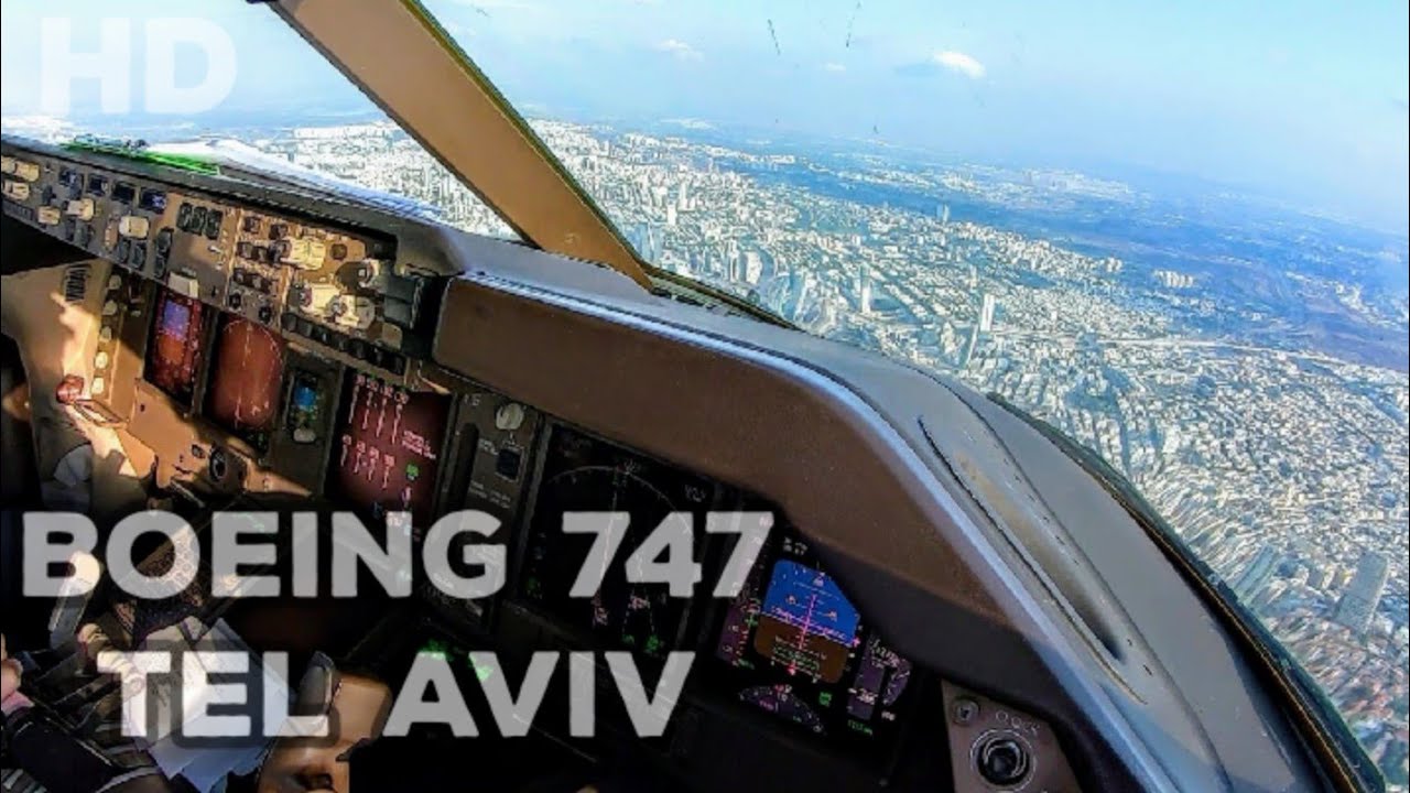 Cockpit View- Boeing 747 Appraoch and Landing @ Tel Aviv