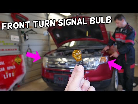 ¿Cómo cambiar la bombilla de la luz de giro delantera izquierda derecha en Ford Edge?