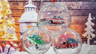 M2 Machines Christmas Ornaments ~ Coca Cola & O'Reillys Exclusive Chevy Trucks: Squarebody & 1959 C