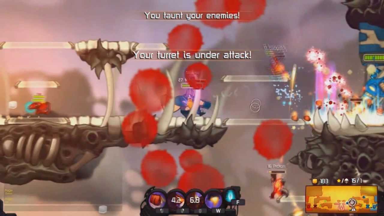 Awesomenauts - toilethumor's epic Frags - 1v3 - Skolldir Ownage Bro