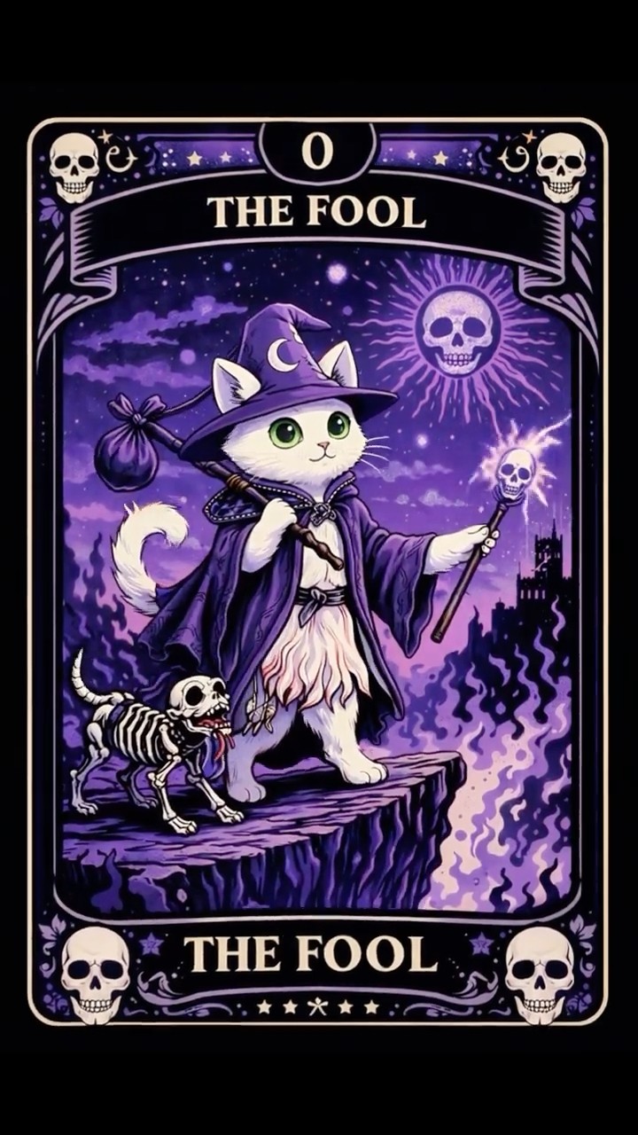 고양이 타로 THE FOOL No.0 猫タロット🐾 | Cat Tarot - YouTube
