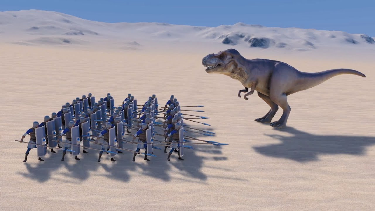 T-REX VS SPEARMEN - UEBS - Ultimate Epic Battle Simulator