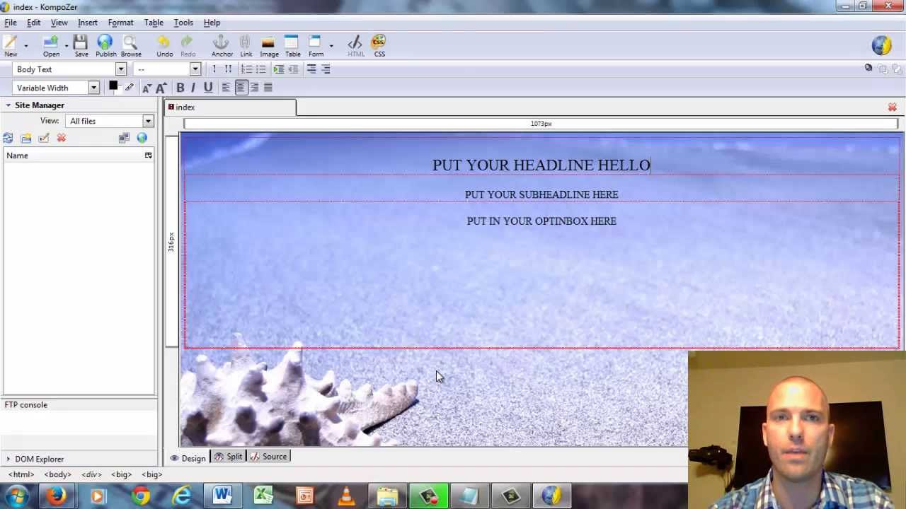 How To use Kompozer To Create Your Own Website