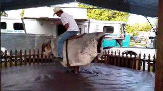 Redneck riding mechanical bull