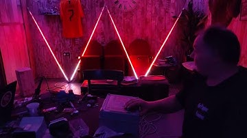 Arduino connected 4 RGB led strips with a button to change pattern