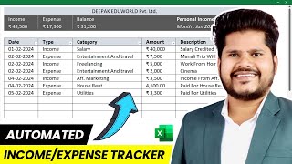 Very Simple & Automated Income/Expense Tracker in Excel | Manage Your Finances Effortlessly