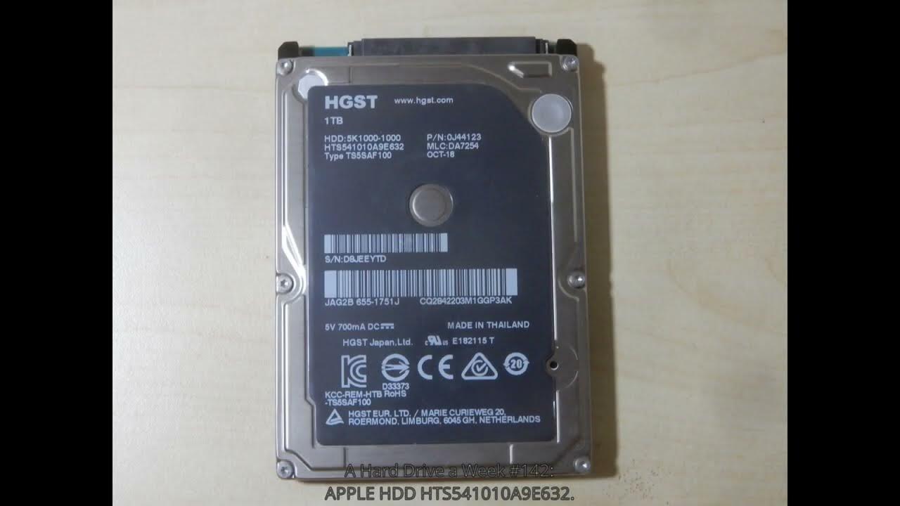 A Hard Drive a Week #142: APPLE HDD HTS541010A9E632 (1 TB, 5,400 RPM, 2 ...