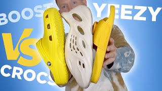 YEEZY Foam RUNNERS VS CROCS & BOOST Slides! Which is Best?!