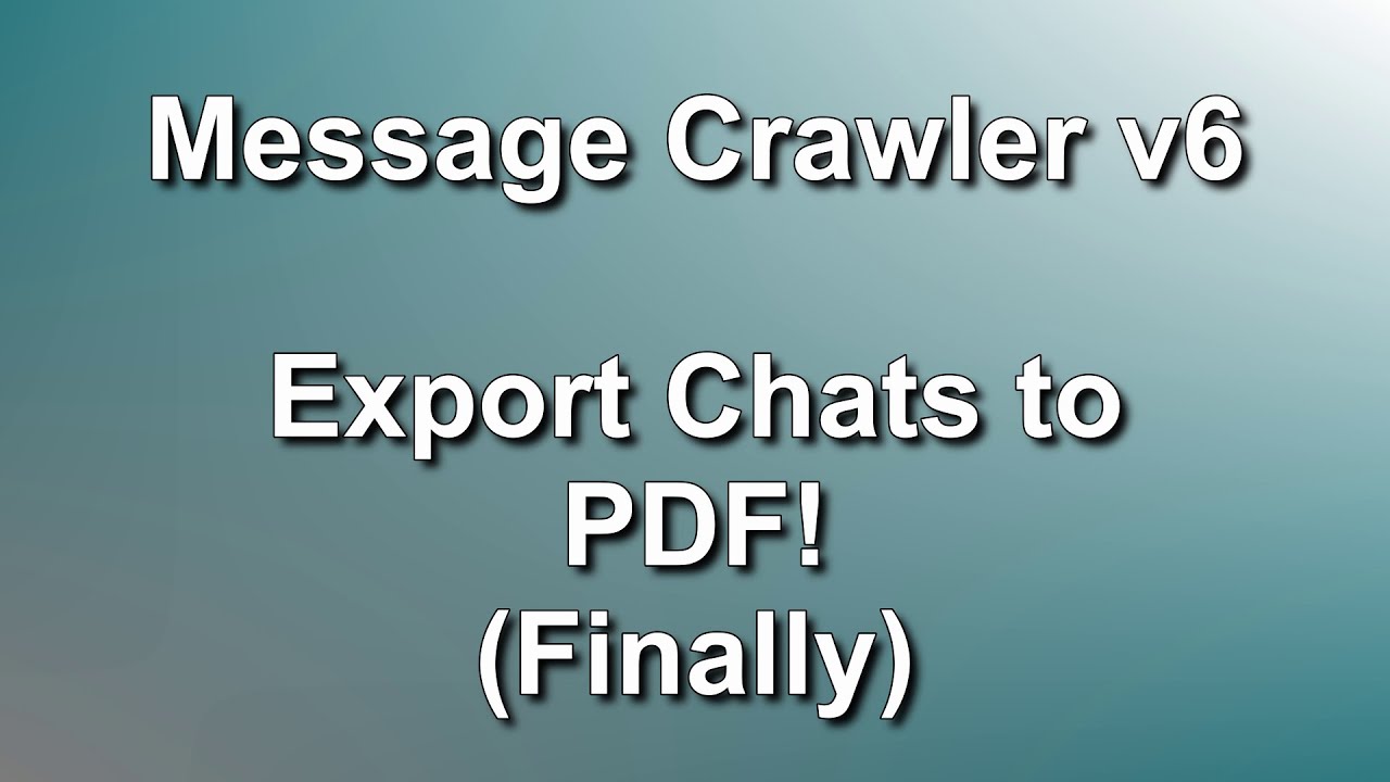 Rsmf Chat Example Export Chats to PDF // RSMF 76 - YouTube