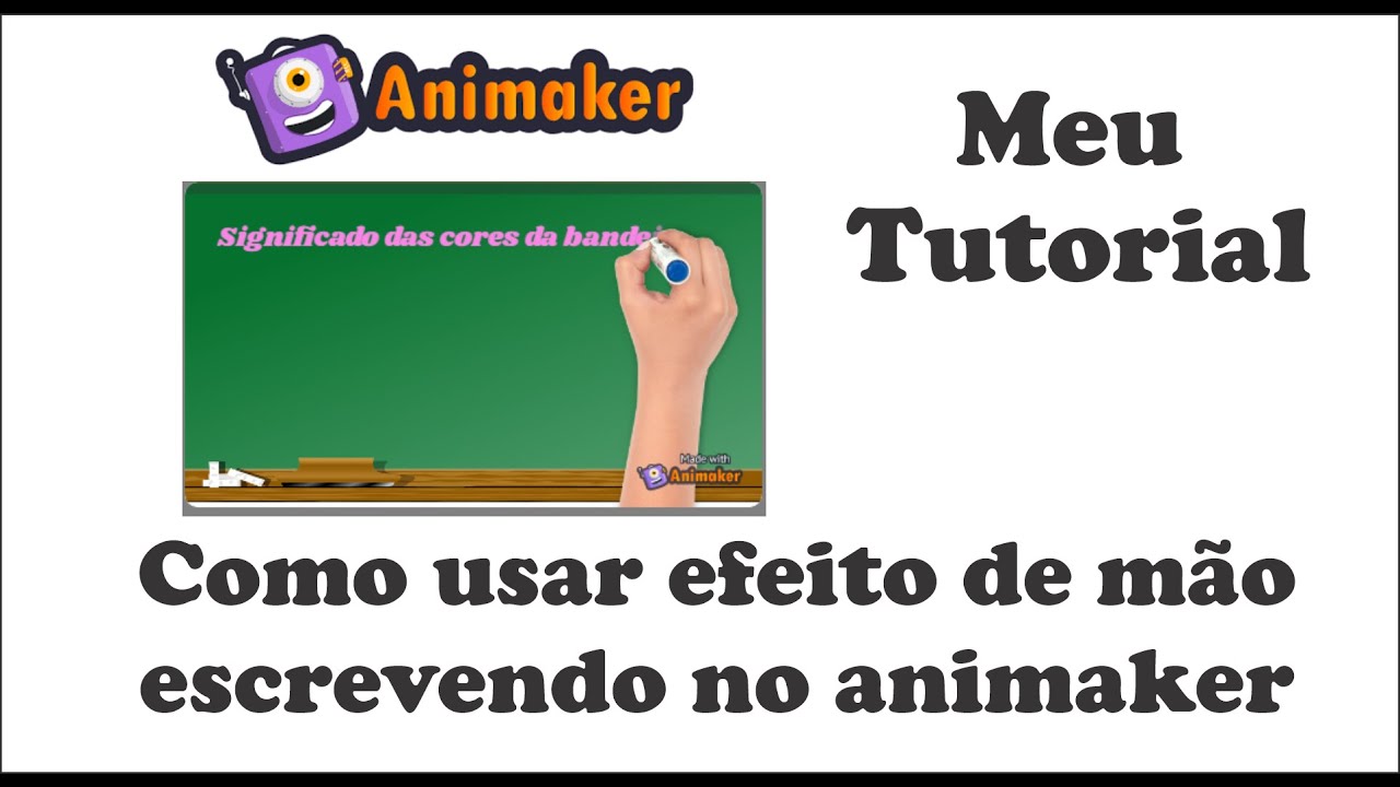 Tutorial de como fazer efeito de mão escrevendo no animaker - YouTube