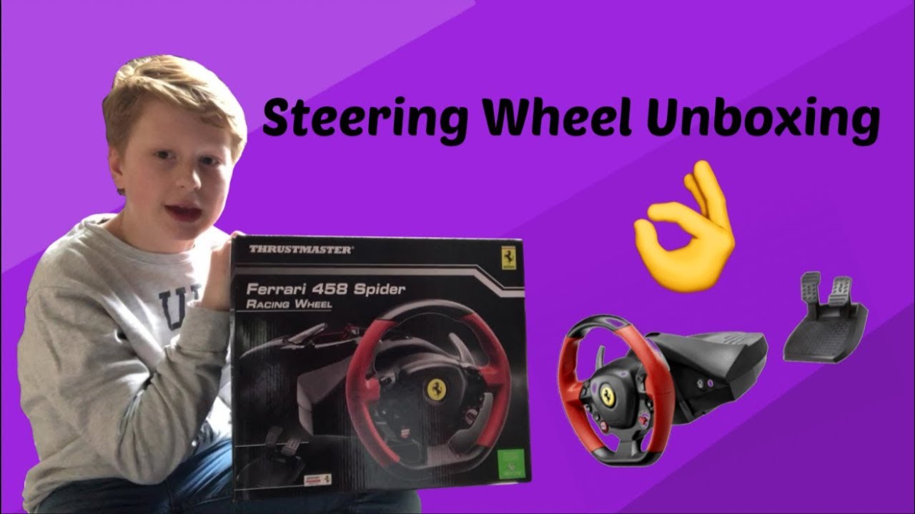 Thrustmaster Ferrari 458 Spider Steering Wheel Pedals Unboxing Great