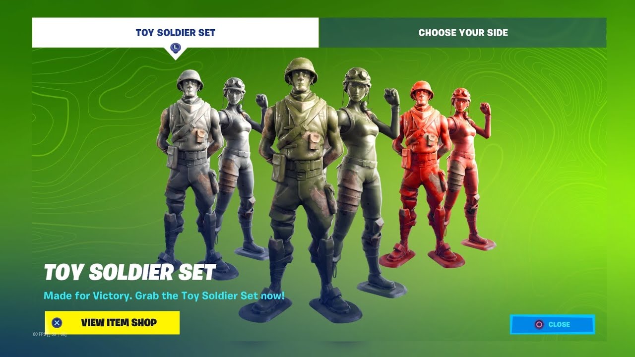 Fortnite toy soldier set and red knight set and item showcase) YouTube