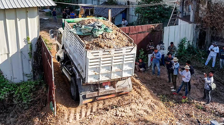 First START New Project LANDFILL By Expert Skill Dozer KOMATSU D31P pushing & 5Ton Dump Truck unload