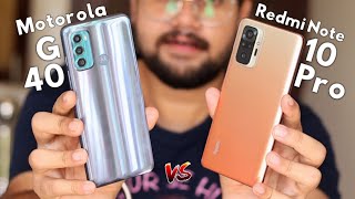 Motorola G40 vs Redmi Note 10 Pro Full Comparison ⚡MIUI 12.5 vs Stock Android ⚡Konsa Kharide