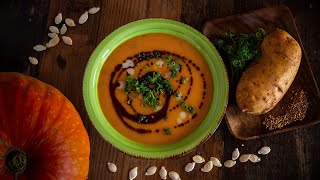 Do you have some potatoes at home? Easy pumpkin and potato soup!