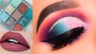 Turquoise & Pink Eye Makeup Tutorial | Stunning Glam Eye Look ✨