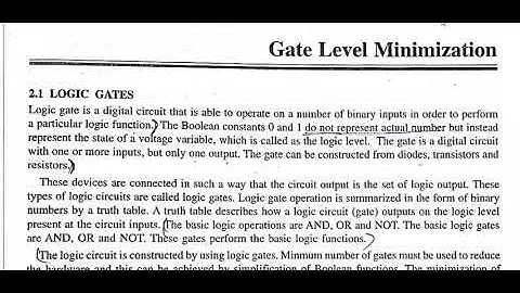 Digital system design| Gate level minimization| Lecture 1