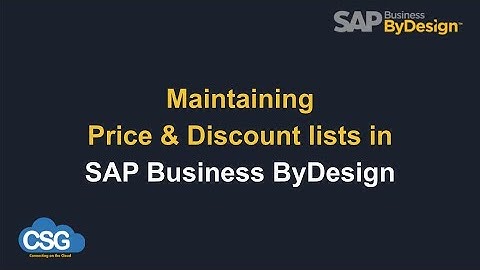 An overview of Price lists in SAP Business ByDesign