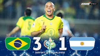 Brasil 3 x 1 Argentina (Ronaldo Hat-Trick) ● 2006 World Cup Qualifiers Extended Goals & Highlights