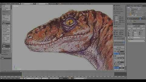 Blender: Jurassic park Velociraptor  timelapse (part 1) reupload