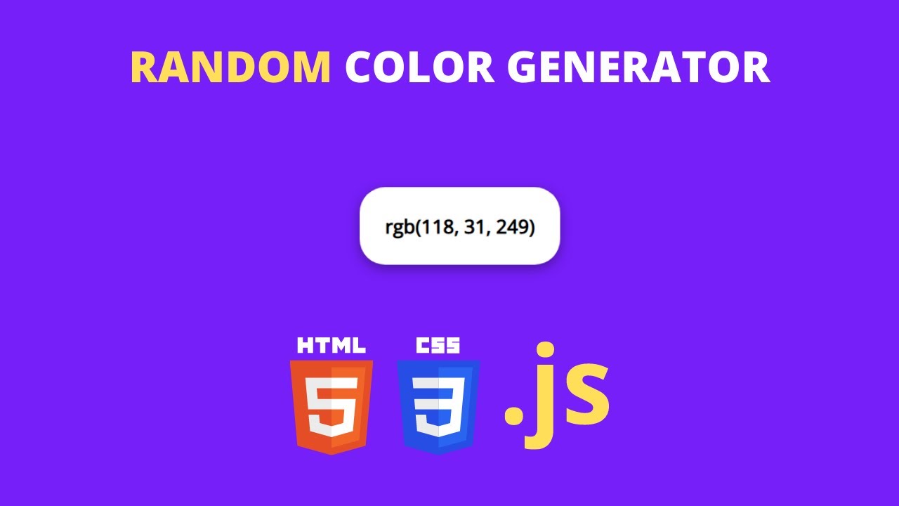 Random Color Generator JavaScript Tutorial - YouTube