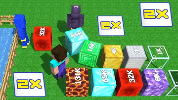 Minecraft 2048. Noob VS Noob. Cubes 2048.io Game