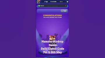 Hamster Airdrop Game Daily Cipher Code #hamsters #airdrop #game #daily #cipher #code #reward #points