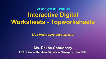 Webinar on Live Interaction on PMeVIDYA: Interactive Digital Worksheets - Topworksheets