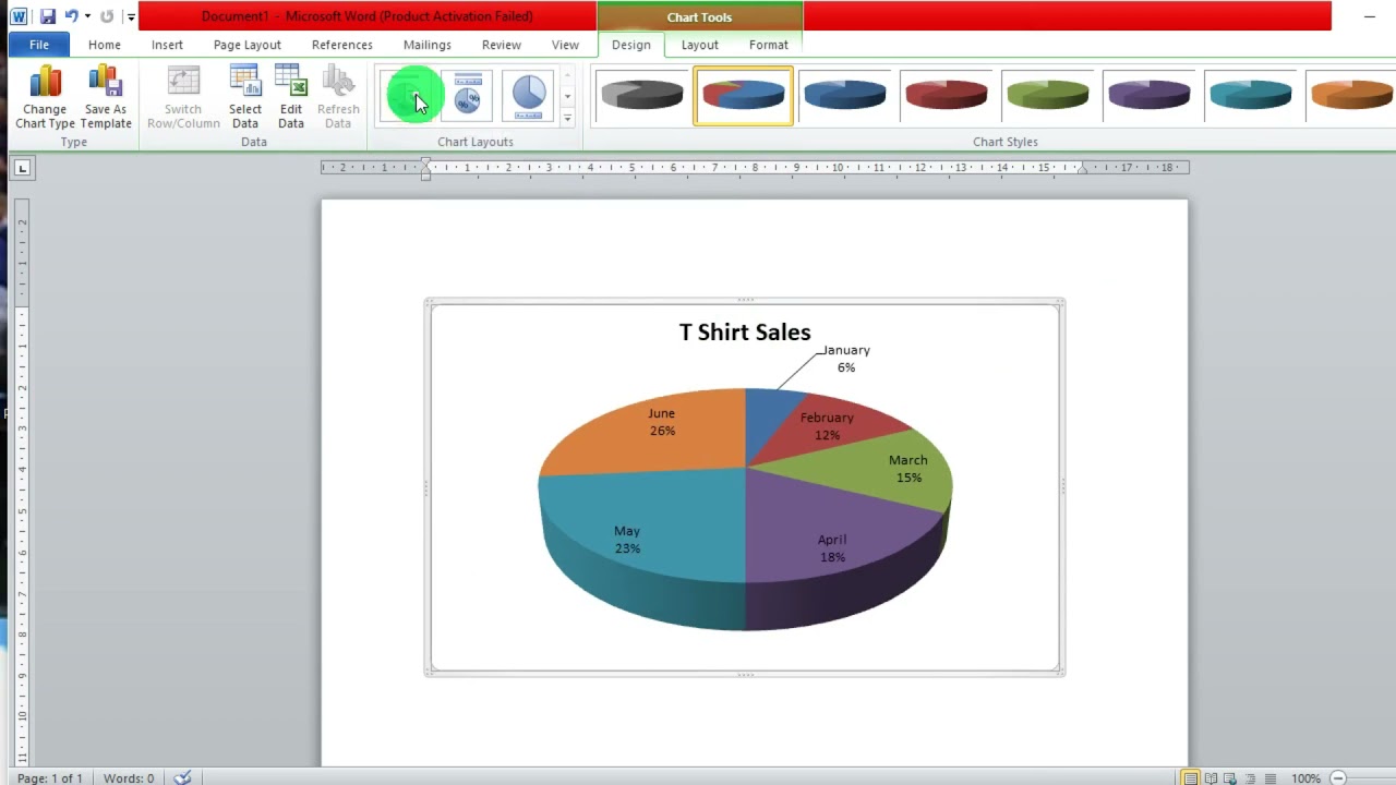 Data visualization in Microsoft Word