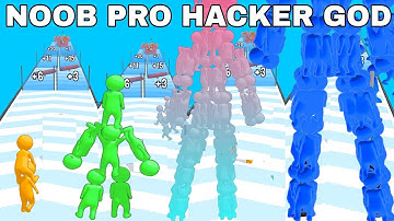 NOOB VS PRO VS HACKER VS GOD in Big Man Run 3D