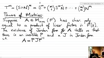 MATH 262 Computing Powers of a Matrix by Using Jordan Form