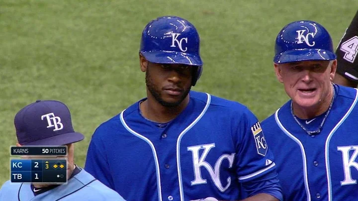 KC@TB: Cain knocks an RBI single to bring home But...