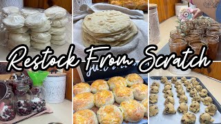 Restocking My Pantry & Freezer From Scratch || Making Homemade Food Convenient