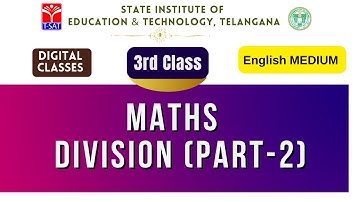 SIET 03rd Class (EM) ||  MATHS  - DIVISION (PART-2) || T-SAT