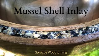 Woodturning - Walnut with Mussel Shell Inlay