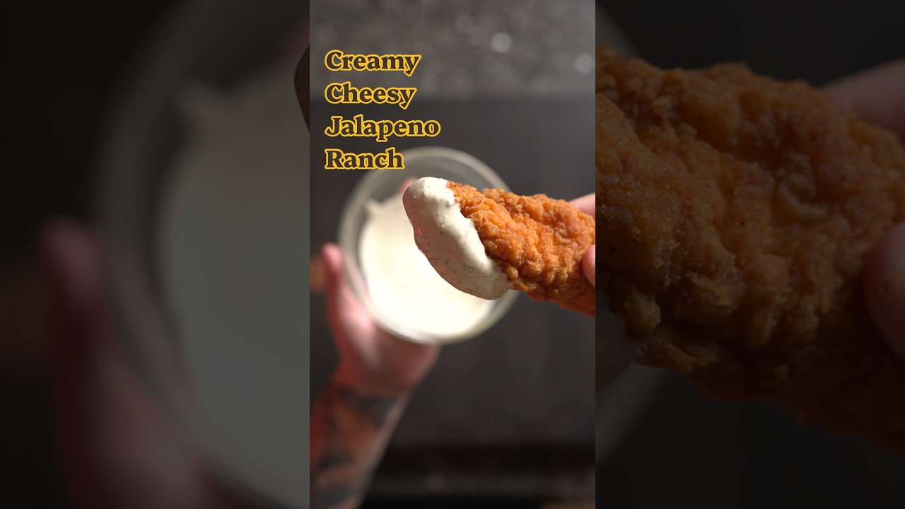 Creamy, cheesy jalapeno ranch… #ranch #jalapeno #chickentenders