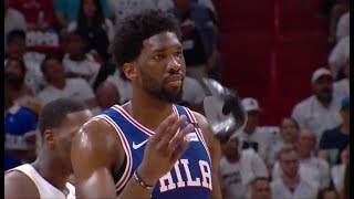 Justise Winslow Steps On Embiid's Mask | 76ers vs Heat - Game 3 | 2018 NBA Playoffs