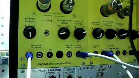 Metasonix R-55 thyratron VCO controlled by sequencer