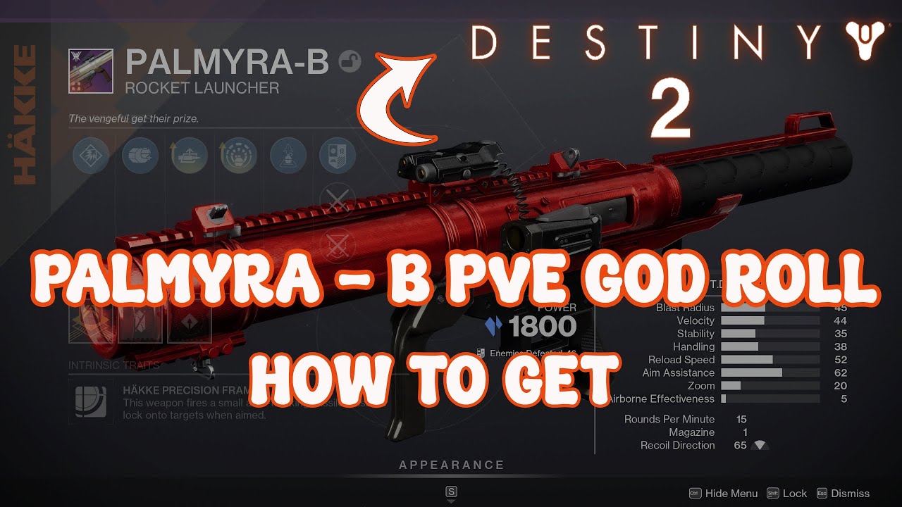 Destiny 2 - Palmyra-B God Roll (Updated) and Ways To Get It Now