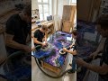 This Epoxy Table is Crazy! 😱✨ Glowing Nebula Galaxy Resin Table #epoxy #resin #viral