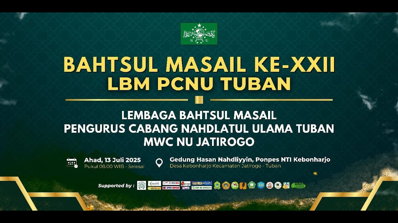 BAHTSUL MASAIL KE XXII LBM PCNU TUBAN - LEMBAGA BAHTSUL MASAIL PENGURUS CABANG NAHDLATUL ULAMA TUBAN