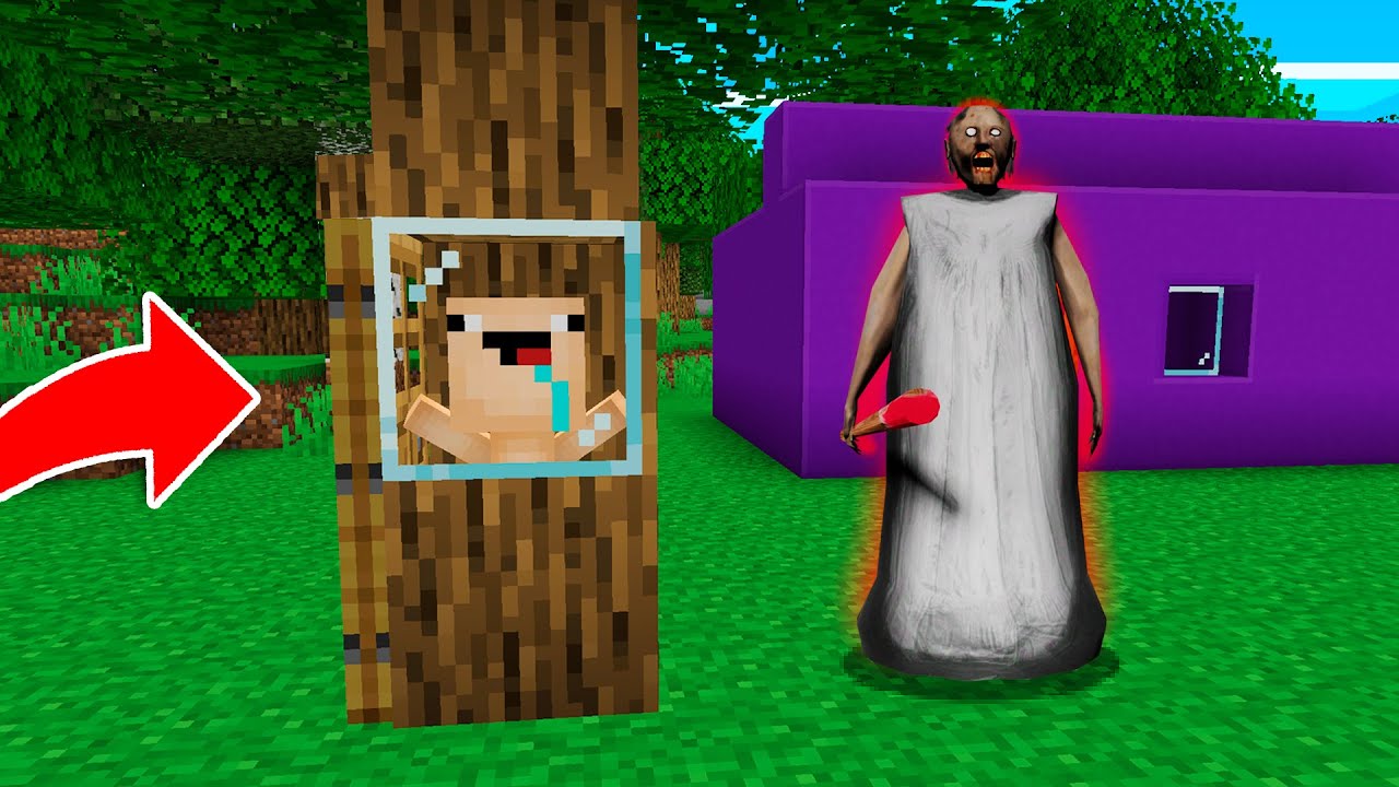 ¡ME ESCONDI de GRANNY DENTRO DE UN ARBOL! 😱  MINECRAFT