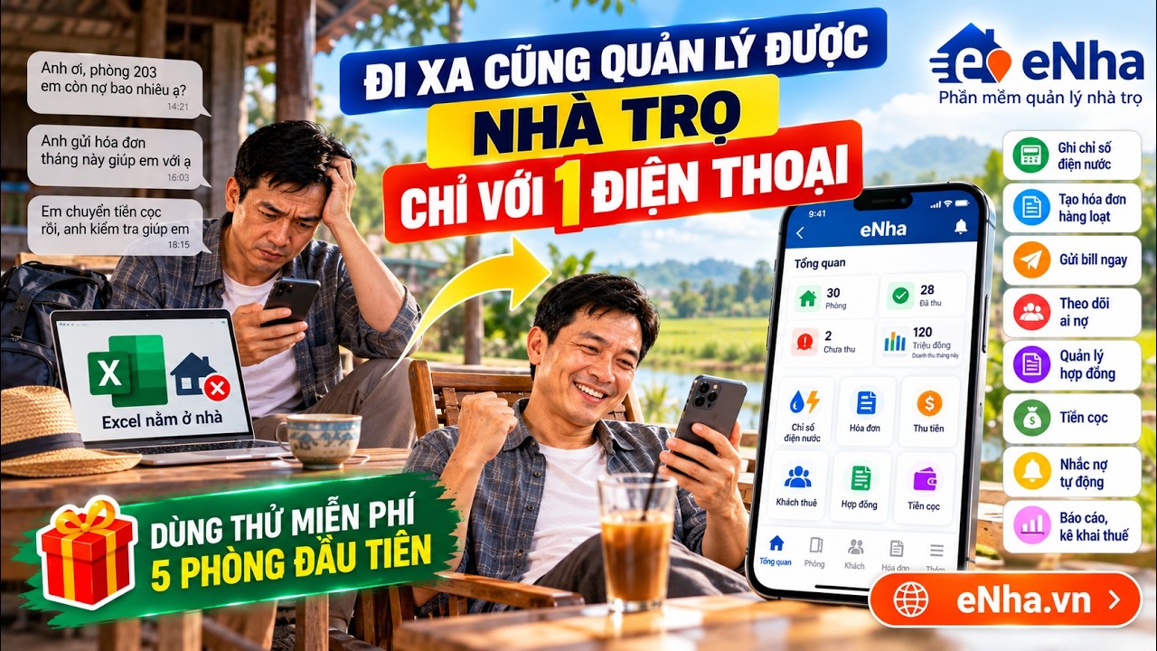 Video giới thiệu phần mềm quản lý nhà trọ eNha