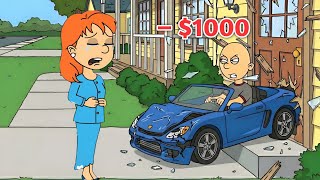 Clic Caillou Crashes Rosies Toy Car Grounded