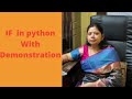IF IN PYTHON WITH DEMONSTRATION