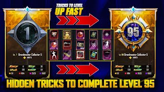 Tricks to Level Up Fast | Level 1 to 95 | New Collection Rewards Trick |PUBGM