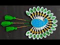 DIY best out of waste plastic spoons reuse idea/beautiful wall decor with plastic spoons/homedecore 
