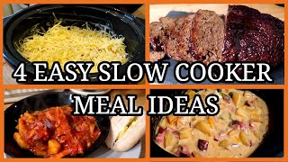 4 SIMPLE SLOW COOKER MEALS ~ EASY FAMILY MEAL IDEAS 💙